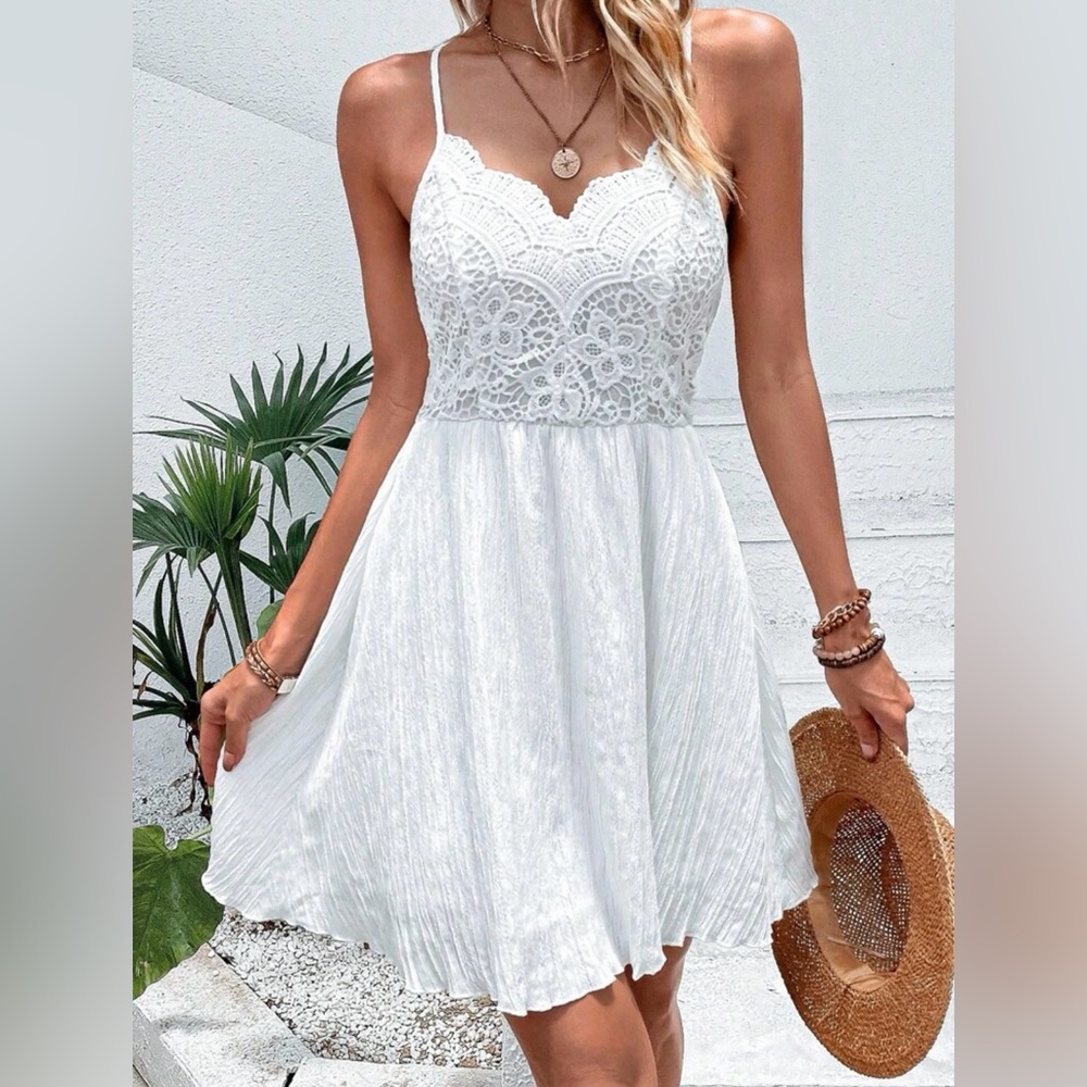 SHEIN VCAY Contrast Lace Cami Dress